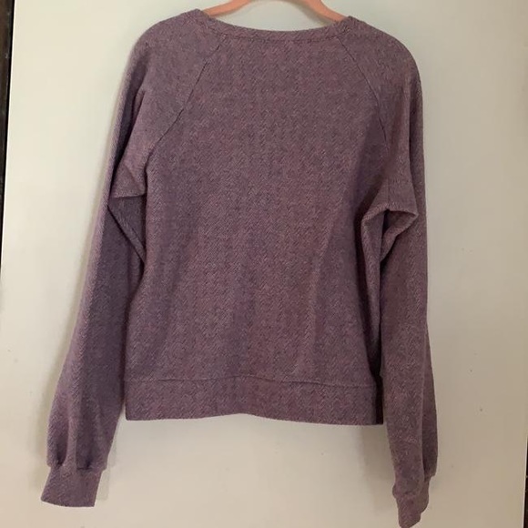 American Apparel Dusty Pink Herringbone Long Sleeve crewneck light sweater - Picture 4 of 10